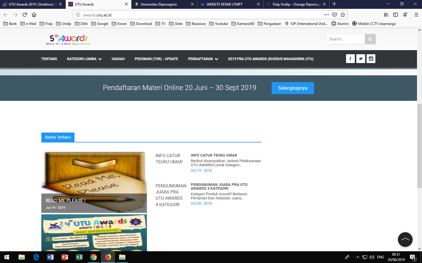 UTU Awards 2019 – Pendaftaran onLine 20 Juni s/d 30 Sept 2019