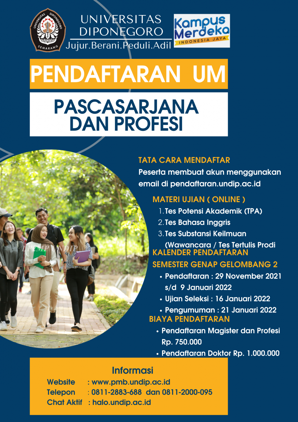 Pendaftaran UM Pascasarjana dan Profesi Semester Genap Gelombang 2