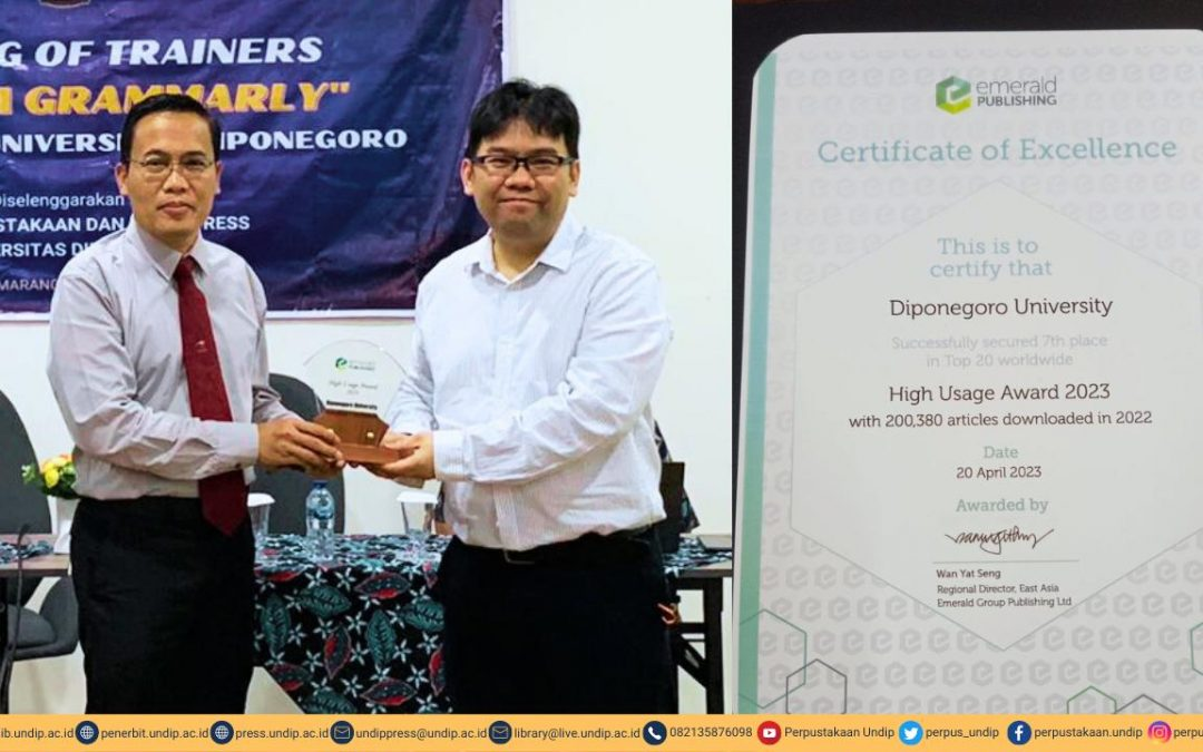 UNDIP Ranked 1st “High Usage Awards 2023” from Emerald Publishing